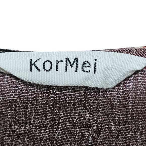 KorMei Maxi Dress Womens Size M Mauve Floral High Low Flowy Beach Casual Boho - Picture 6 of 9